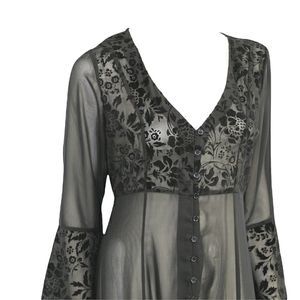 Band of gypsies black sheer bell sleeve maxi dress size Large